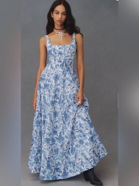 aqua blu joan halter tiered maxi dress NWT Anthropologie Aqua Blu Joan Halter Tiered Maxi Dress Size L US Size 8  Sexy!